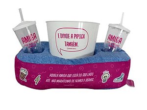 ALMOFADA PORTA PIPOCA ZONA CRIATIVA C/ BALDE AQUELA AMIGA