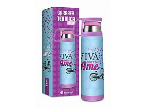 GARRAFA TÉRMICA 475ML BRASFOOT VIVA SORRIA AME ROXO