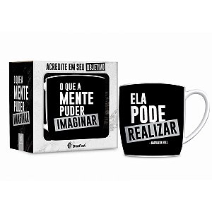 CANECA PORCELANA 360ML URBAN BRASFOOT O QUE A MENTE IMAGINAR