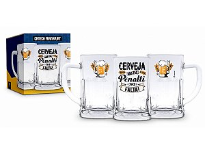 Caneca de Vidro 565ml Chopp Brasfoot - Cerveja Pênalti