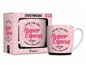 Caneca Porcelana 360ml Urban Brasfoot Esposa