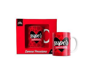 Caneca Decorada Porcelana 330ml Sude - Super Namorada