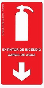 Placa Fotoluminescente - Extintor de Incêndio - Carga de Água