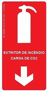 Placa Fotoluminescente - Extintor de Incêndio - Carga de CO²