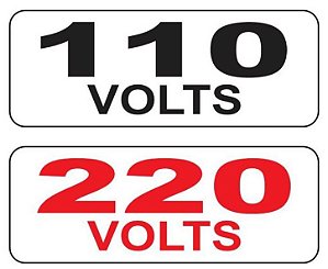 Cartela de Etiqueta de Identificação de Voltagem 110V ou 220V