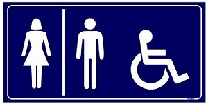 Placa WC Feminino, Masculino e Deficiente