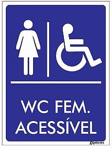 Placa WC Feminino Acessível