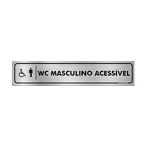 Placa Identificação - WC Acessível Masculino - Aluminio