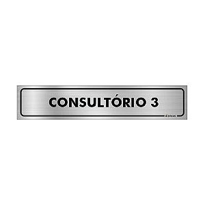 Placa Identificação - Consultorio 3 - Aluminio