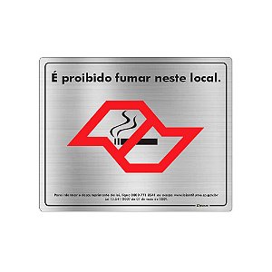 Placa Sinalização - Proibido Fumar Lei Antifumo - Aluminio