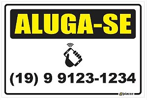 Placa Aluga-se - Preto e Amarelo