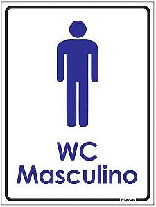 Placa de Banheiro - WC Masculino