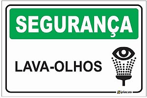 Placa - SEGURANÇA - Lava olhos