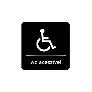 Placa Identificação - WC Acessível - Acrilico