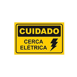 Placa Cuidado - Cerca Elétrica