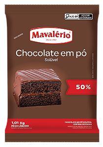 CHOCOLATE EM PO 50% CACAU 1,01KG MAVALERIO