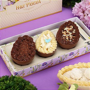 CAIXA TRIO OVOS 100GR/150GR COM ALÇA FLORESCER JANGO