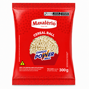 CEREAL MINI BRANCO CHOCO POWER BALL 300GR MAVALERIO