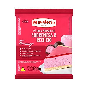 PÓ DE SOBREMESA MORANGO 100GR MAVALÉRIO