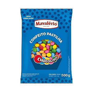 PASTILHAS CONFEITADAS CHOCOLATE CHOCOGIROS 500GR MAVALÉRIO