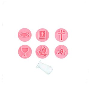 KIT CARIMBOS BATIZADO ROSA BEBÊ PCT/6UN BLUESTAR