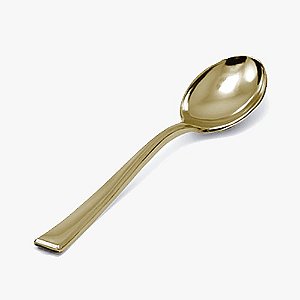 COLHER SOBREMESA DOURADA PREMIUM PCT/8UN SILVER PLASTIC