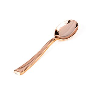 COLHER SOBREMESA ROSÊ PREMIUM PCT/8UN SILVER PLASTIC