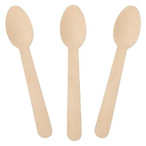 COLHER DE SOBREMESA MADEIRA NATURAL PCT/10UN SILVER FESTAS