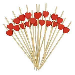 PALITO EM BAMBU CORAÇÃO PCT/20UN SILVER FESTAS