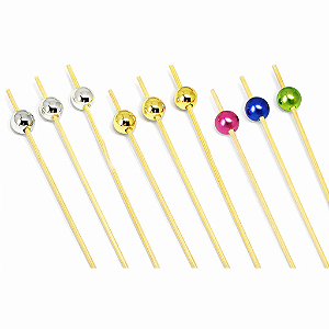 PALITO EM BAMBU BOLINHAS PCT/20UN SILVER FESTAS