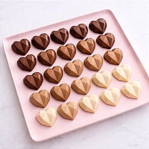 FORMA ACETATO 9835 BOMBOM CORAÇÃO LAPIDADO BWB