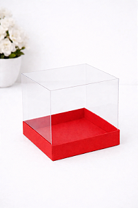 CAIXA MINI BOLO E DOCES 12X12X12CM VERMELHA MAX PAPER