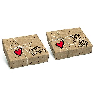 CAIXA PRESENTE COM AMOR 17X13,5X4,5CM CROMUS
