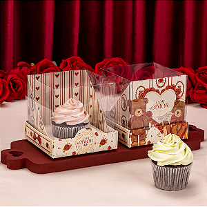CAIXA PARA CUPCAKE C/TAMPA DOLCE AMORE JANGO