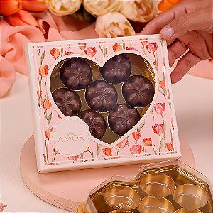 CAIXA P/7 BOMBONS C/BLISTER CORAÇÃO TULIPAS JANGO
