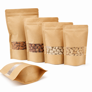 EMBALAGEM STAND UP POUCH KRAFT PCT/10UN VABENE