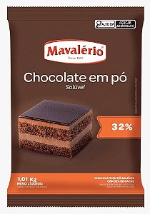 CHOCOLATE EM PÓ 32% CACAU 1,01KG MAVALÉRIO