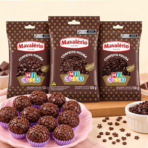 CONFEITO FIGURAS SABOR CHOCOLATE 120GR MAVALÉRIO