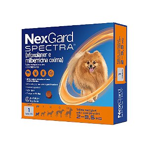 Antipulgas, Carrapatos e Vermifugo NexGard Spectra para Cães PP de 2 A 3,5 Kg - 1 Tablete