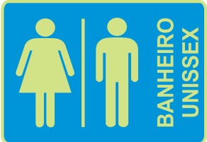 PLACA INDICATIVA - BANHEIRO UNISSEX 19,5x14cm