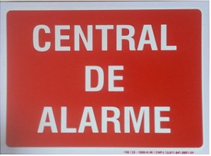 PLACA INDICATIVA DE CENTRAL DE ALARME