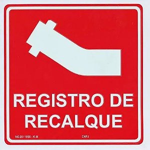 PLACA INDICATIVA DE REGISTRO DE RECALQUE