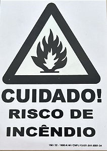 PLACA INDICATIVA DE RISCO DE INCENDIO