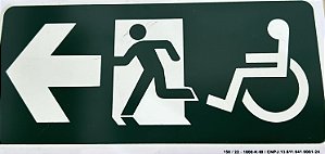 PLACA INDICATIVA DE ROTA DE FUGA A ESQUERDA PCD