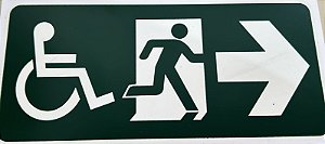 PLACA INDICATIVA DE ROTA DE FUGA A DIREITA PCD