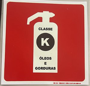 PLACA INDICATIVA DE EXTINTOR CLASSE K