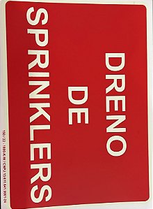 PLACA INDICATIVA DE DRENO DE SPRINKLERS