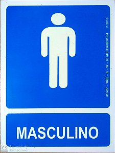 PLACA INDICATIVA BANHEIRO MASCULINO