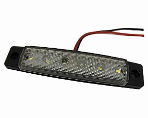 Lanterna Led 12v 24v Palito Pisca Vigia Lateral Delimitadora Bau Furgão Carroceria Branca Cristal