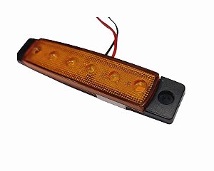 Lanterna Led 12v 24v Palito Pisca Vigia Lateral Delimitadora Bau Furgão Carroceria Laranja Ambar